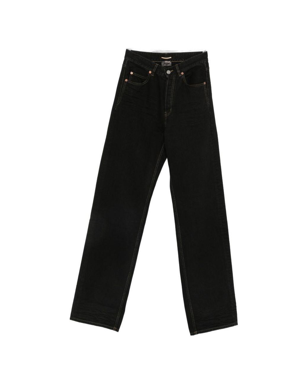 Saint Laurent Black V-Waist Long Baggy Jeans