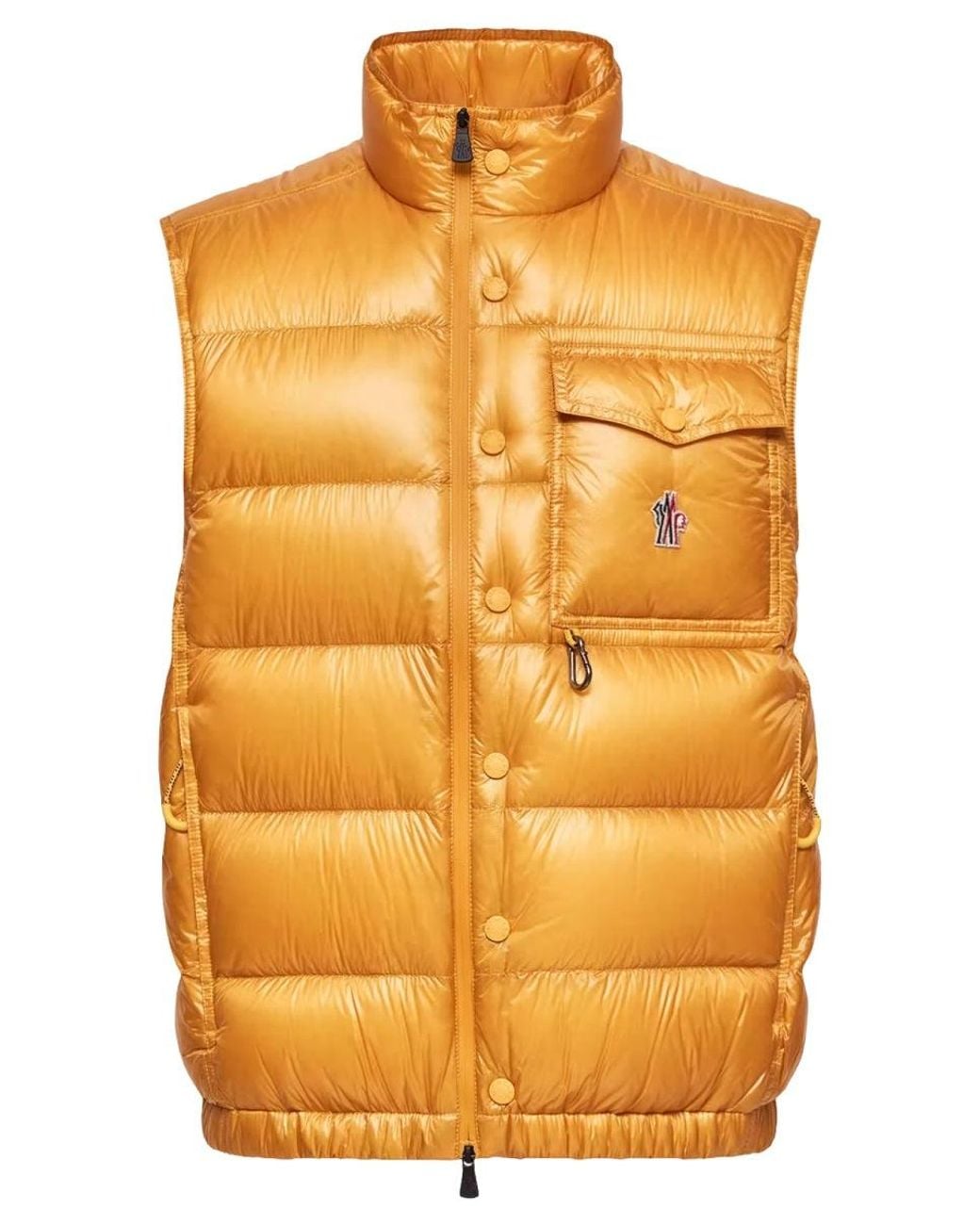 Moncler Orange Padded Gilet Oisans Polyamide Waistcoats & Gilets for men