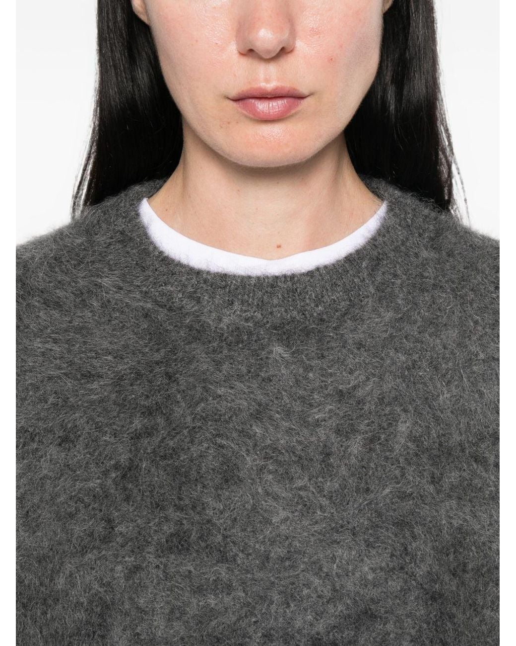 Soft Goat Gray Wool Crewneck Jumper