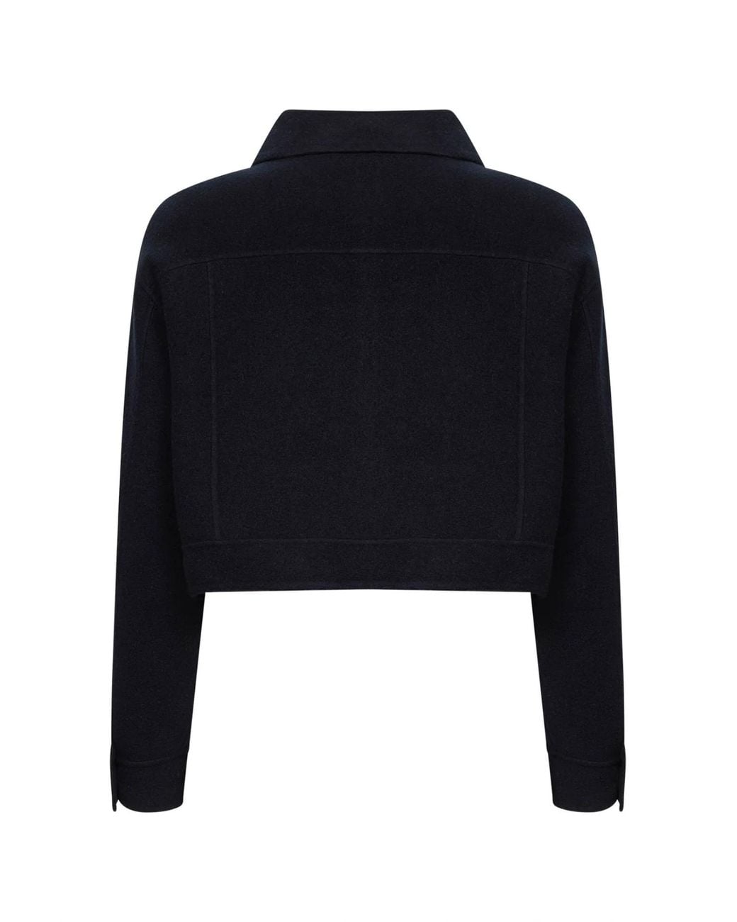 Max Mara Blue Double Jersey Mxmpoggio Cropped Jacket