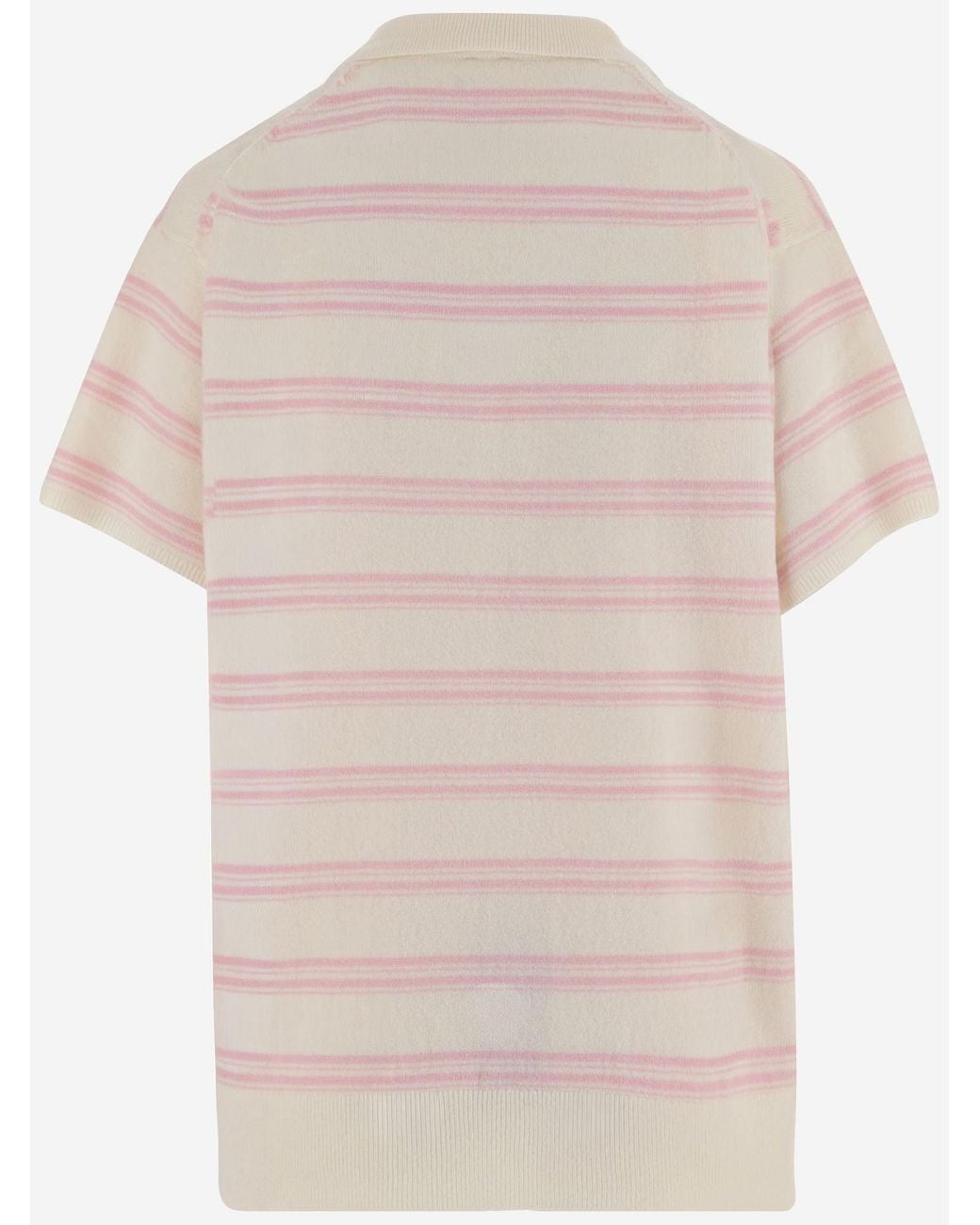 THE GARMENT Natural T-Shirt Striped Wool-Cashmere T-Shirts & Jerseys