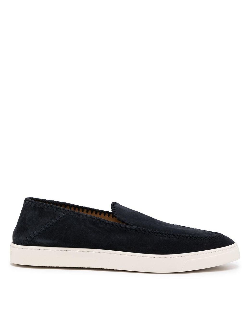 Giorgio Armani Black Leather Slip-On Sneakers for men