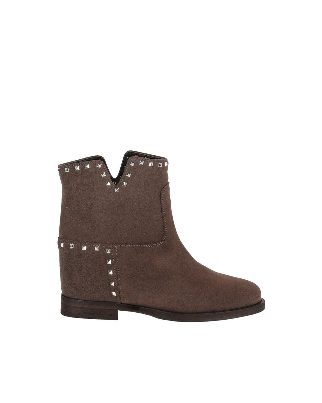 Via Roma 15 Brown Tronc Spacco Suede Metallic Ankle Boots