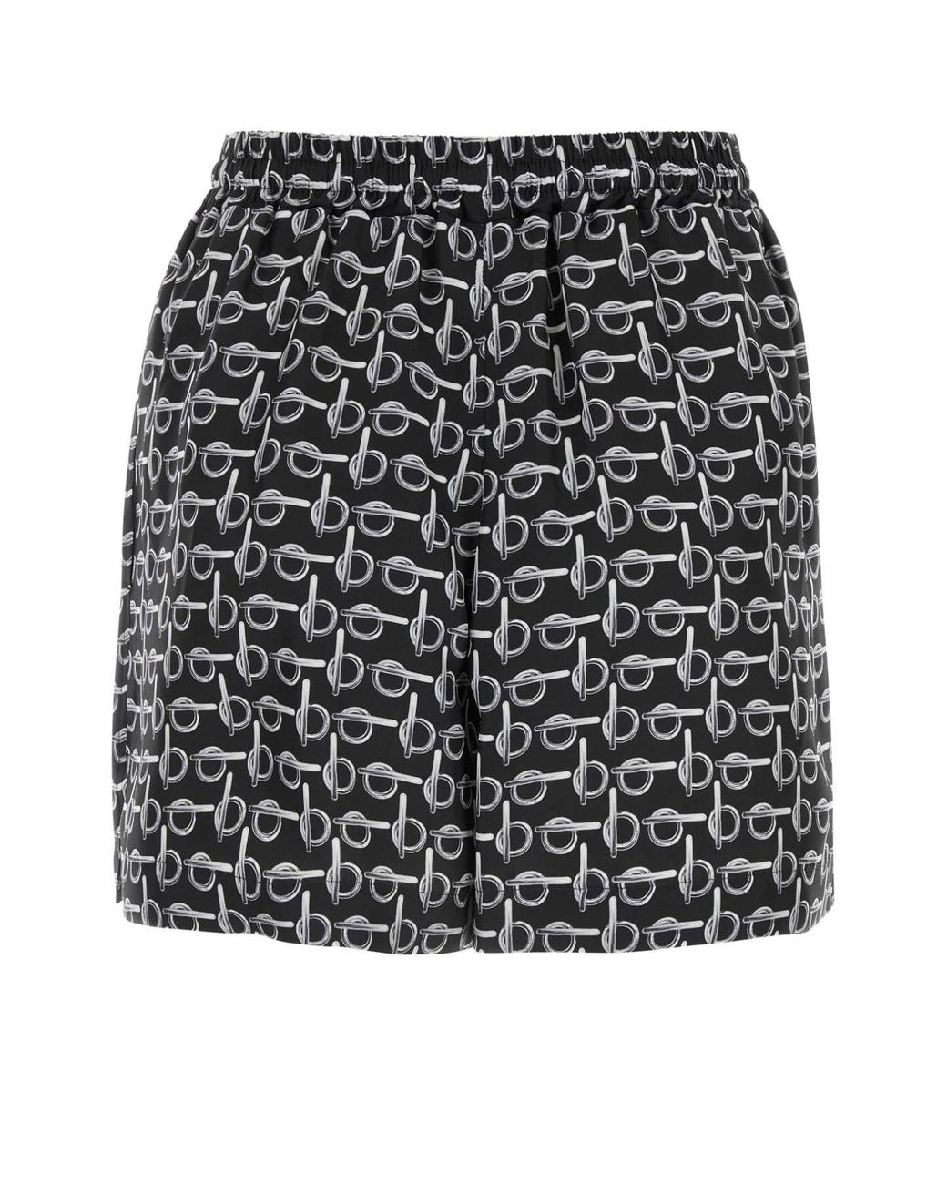 Burberry Black Monogram Silk Shorts