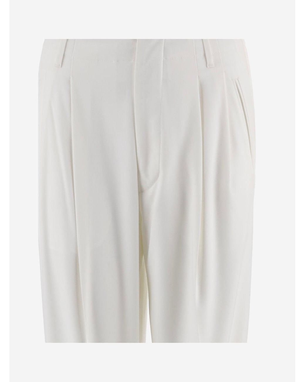 DARKPARK White Stretch Nylon Blend Pants With Pleats