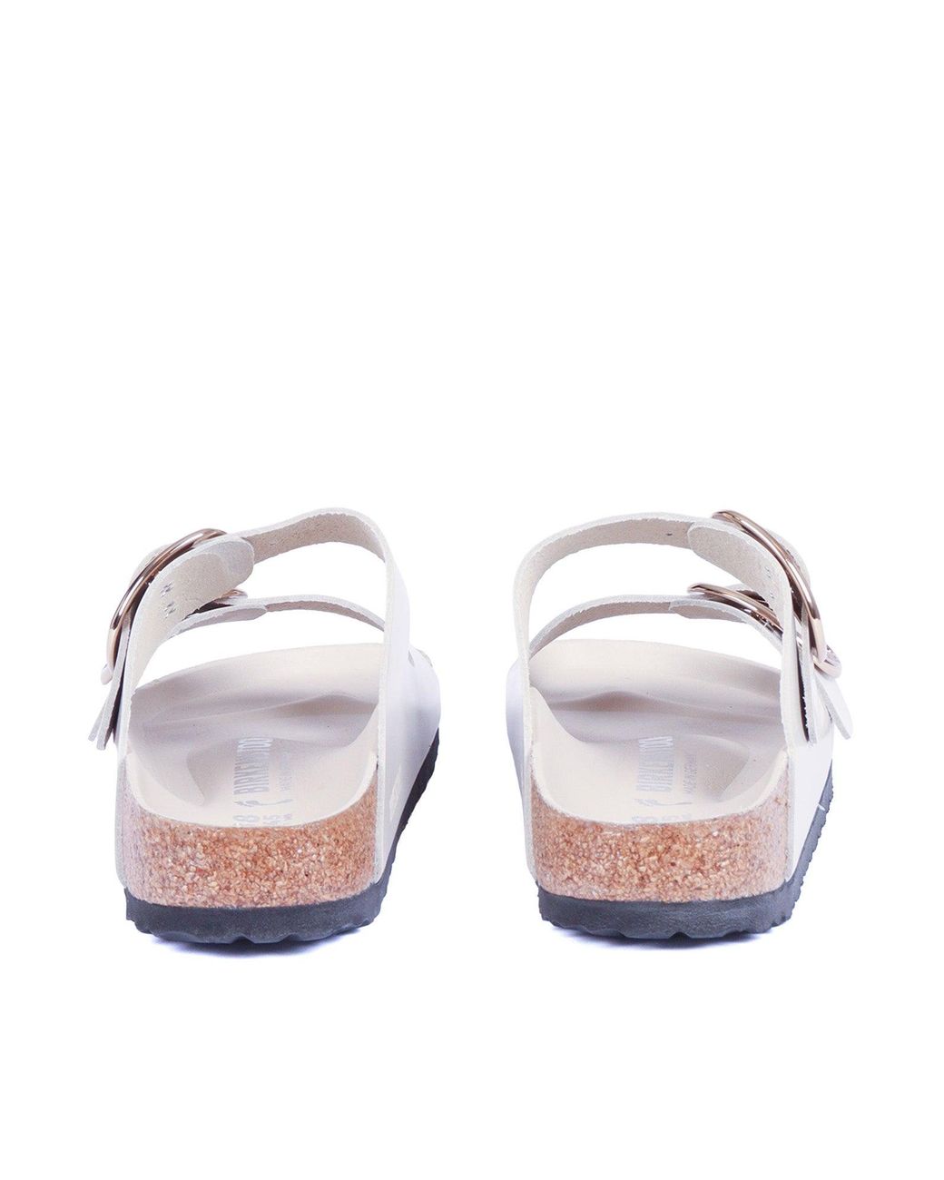 Birkenstock White Arizona Big Buckle Hex Shine Oyster, Natural Lea, S