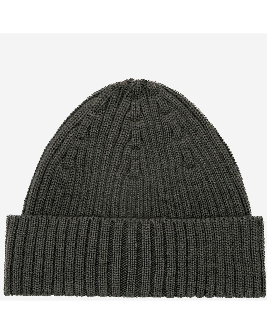 Maison Kitsuné Green Wool Beanie With Logo