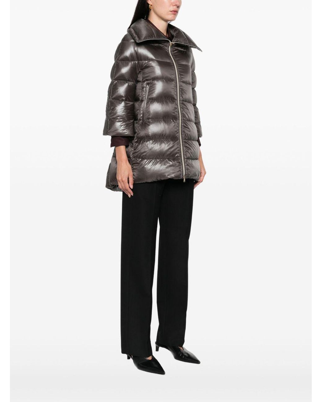 Herno Gray A-Shape Cleofe Jacket