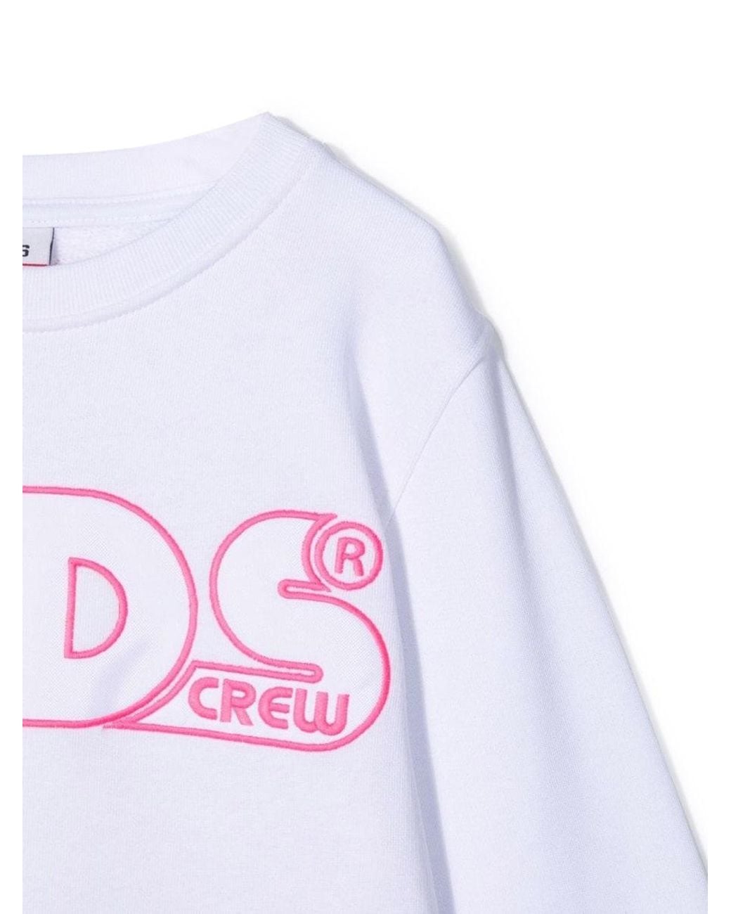 Gcds White Sweatshirt Cropped Girl