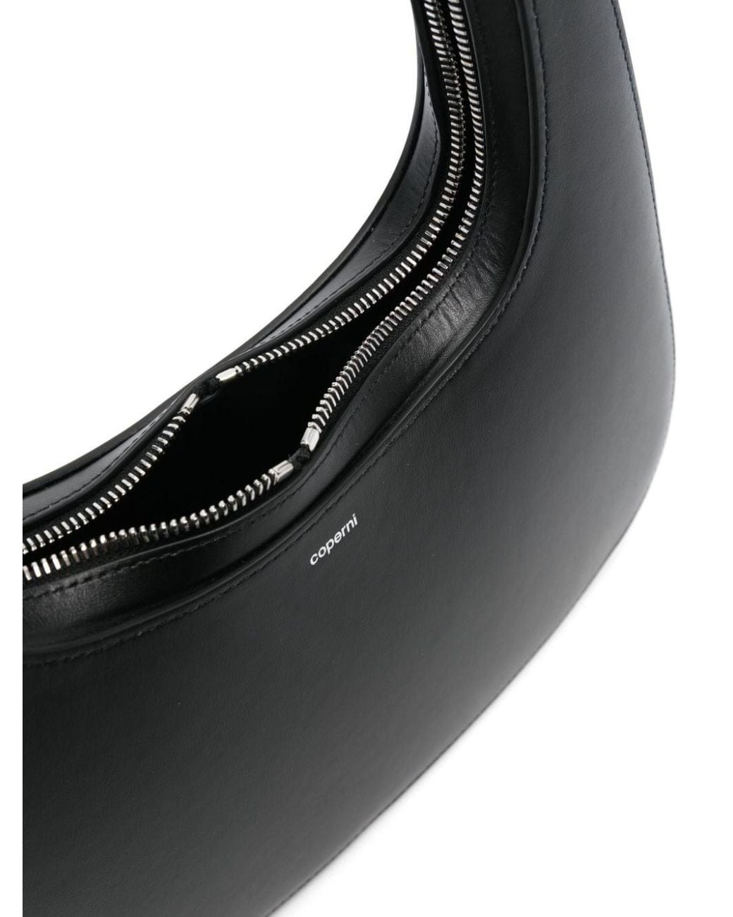 Coperni Black Swipe Baguette Leather Shoulder Bag