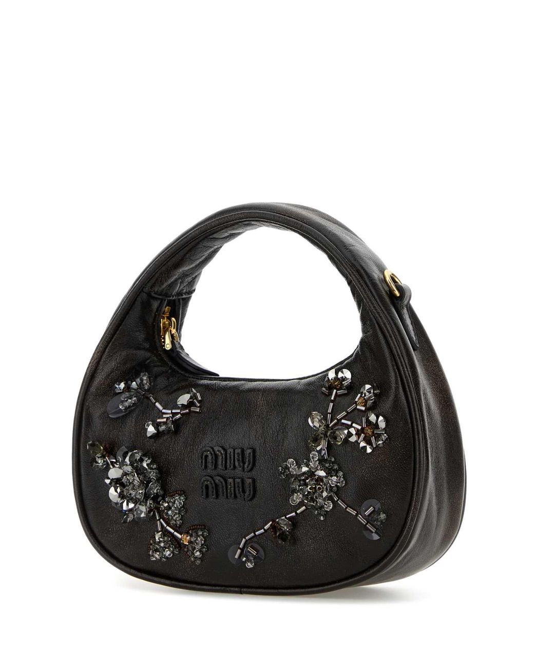 Miu Miu Black Dark Nappa Leather Handbag