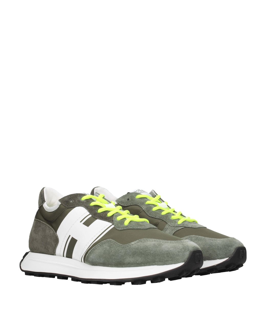 Hogan Green Sneakers H601 Memory Foam Uomo Tessuto Verde/Bianco for men