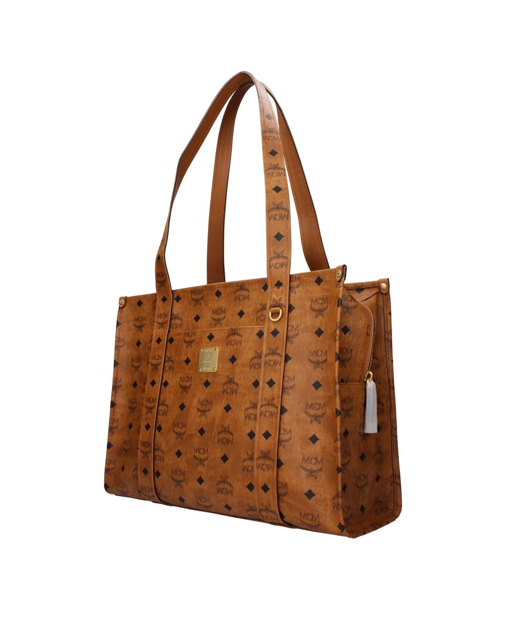 MCM Brown Shoulder Bag Fabric/Cognac
