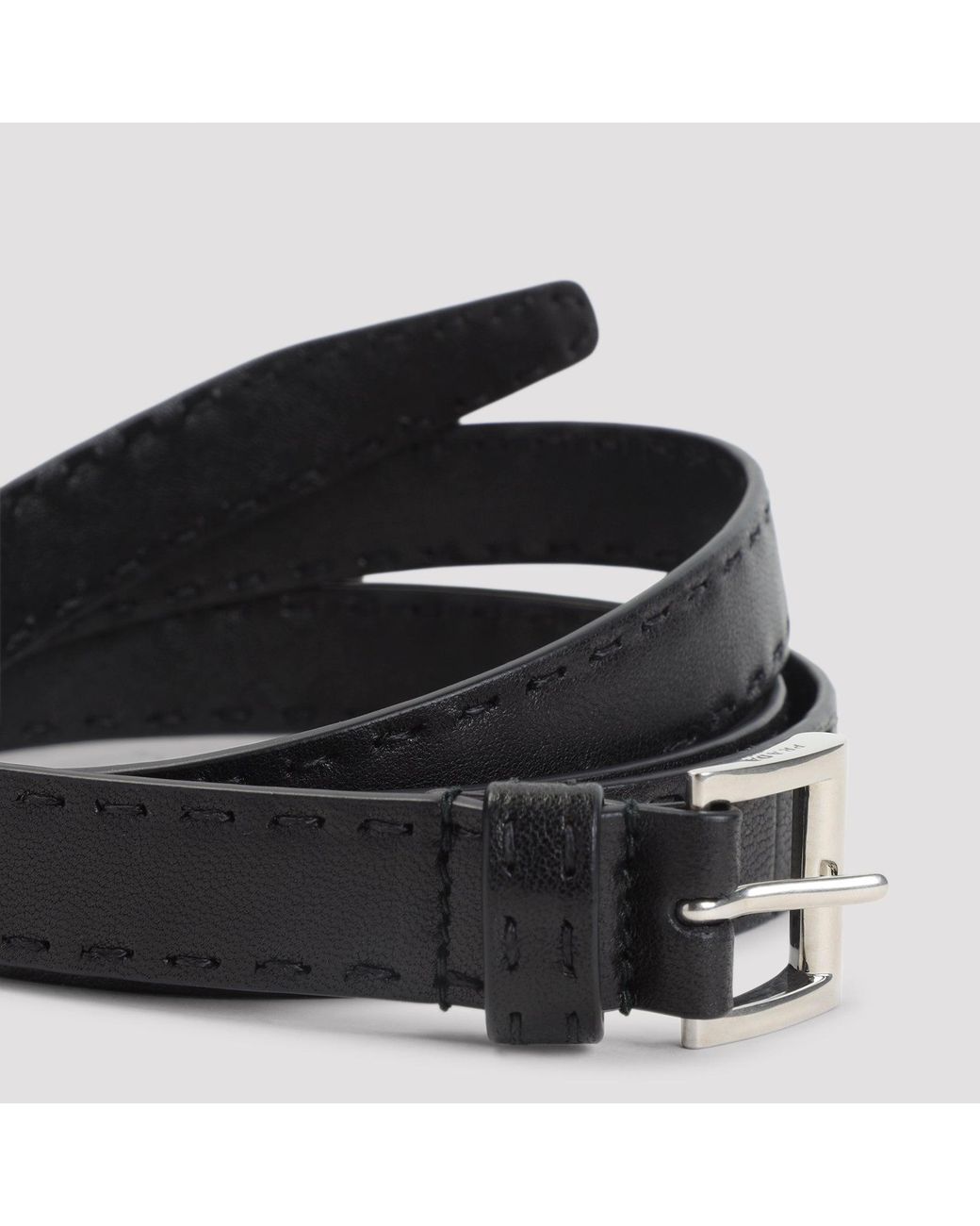 Prada Black Ledergürtel