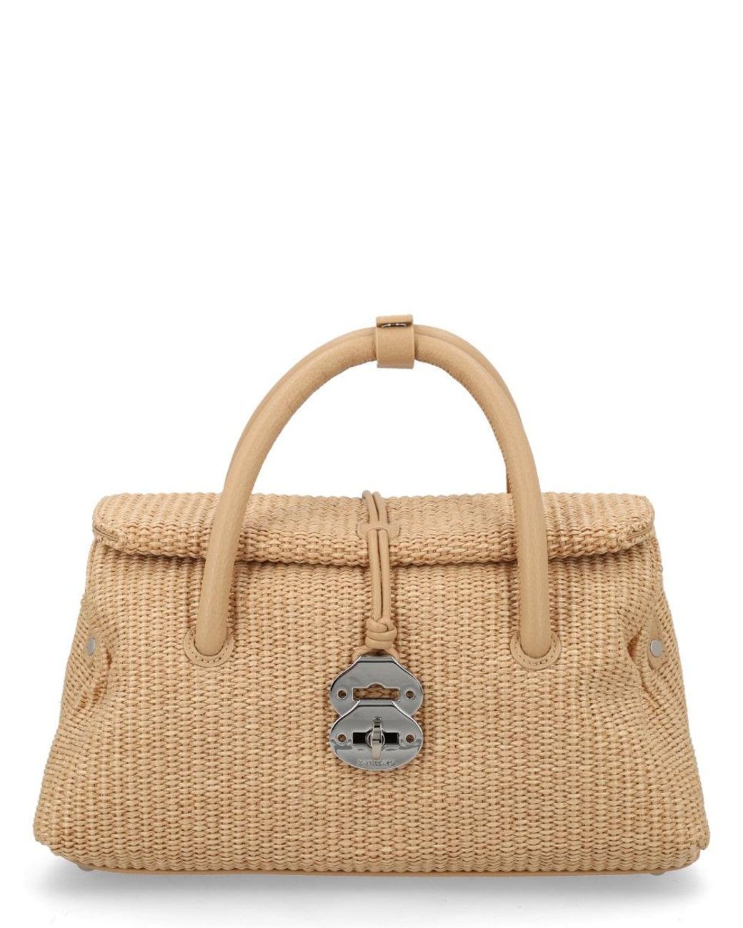 Zanellato Brown Postina Woven Stud Leather Tote Bag