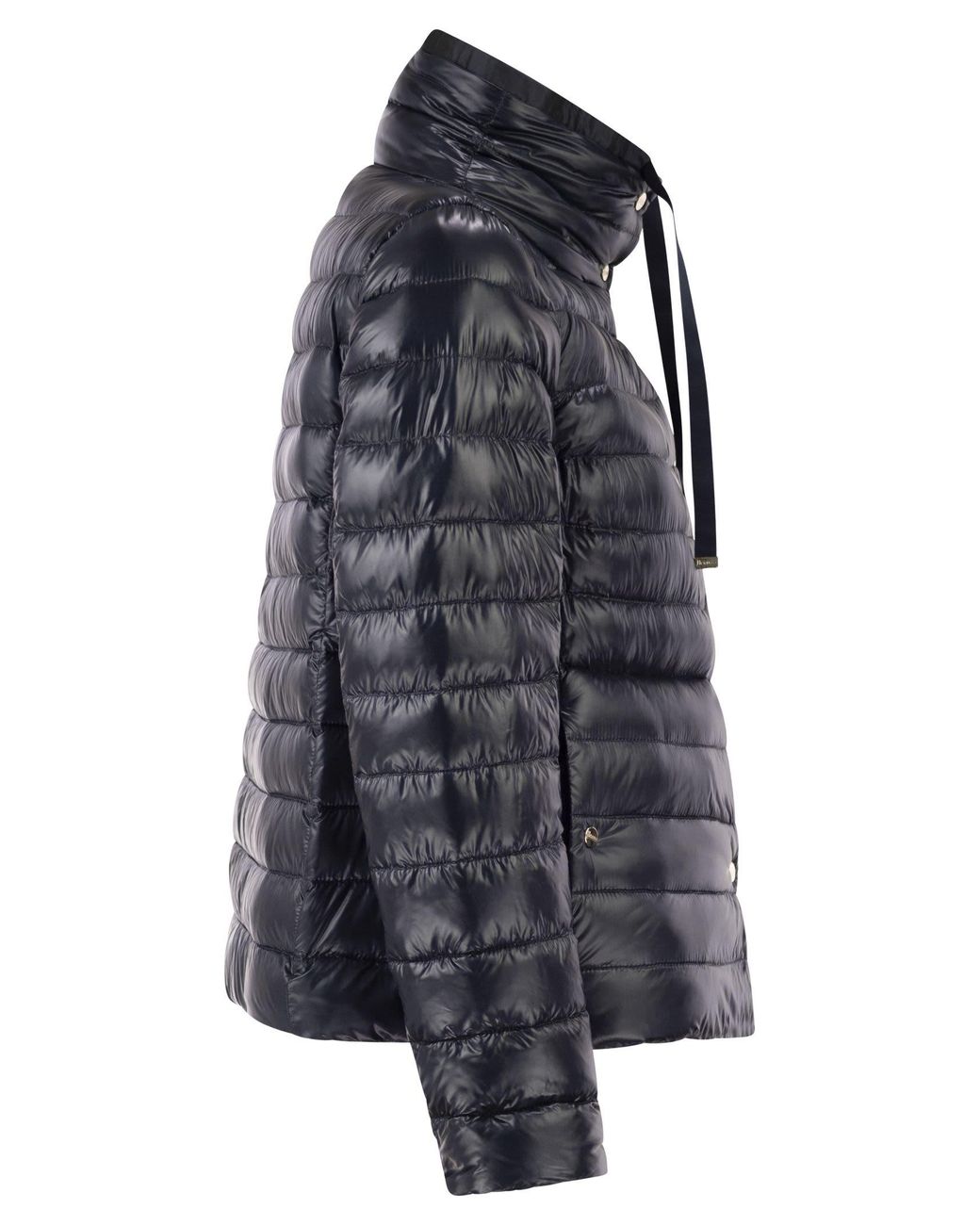 Herno Black Reversible Ultra-Light Nylon Down Jacket With Funnel Neck