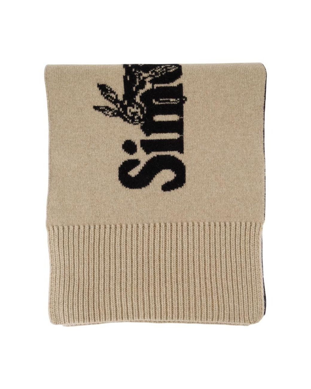 Écharpe du logo perlé Wool Beige Simone Rocha en coloris Brown