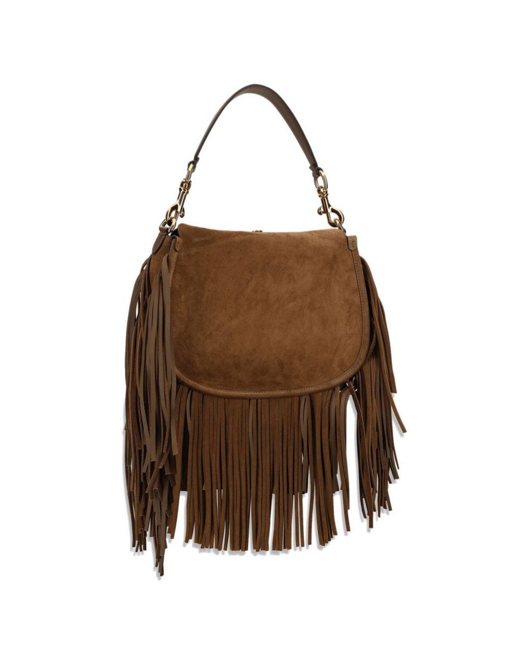 Etro Brown Crossbody Pony M Fringes 30X21X10 Cm