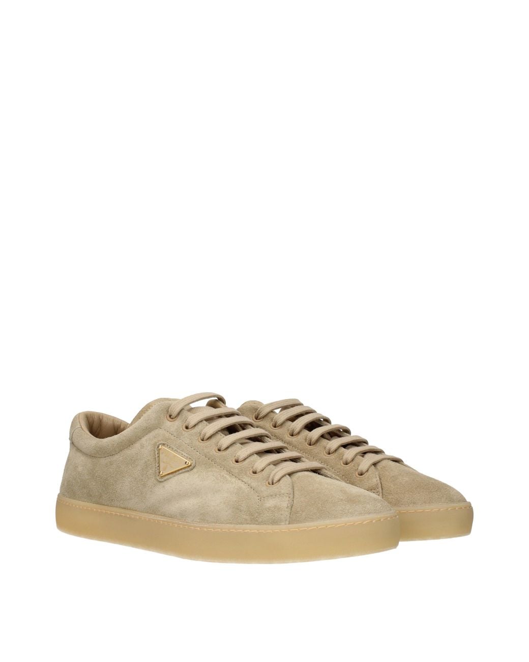 Prada Natural Sneakers Suede/Ecru for men