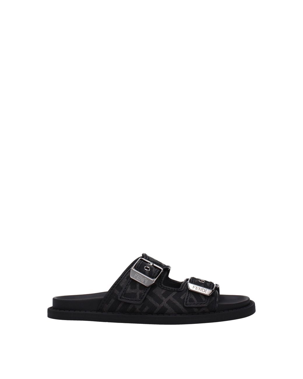 Fendi Black Slippers And Clogs Fabric