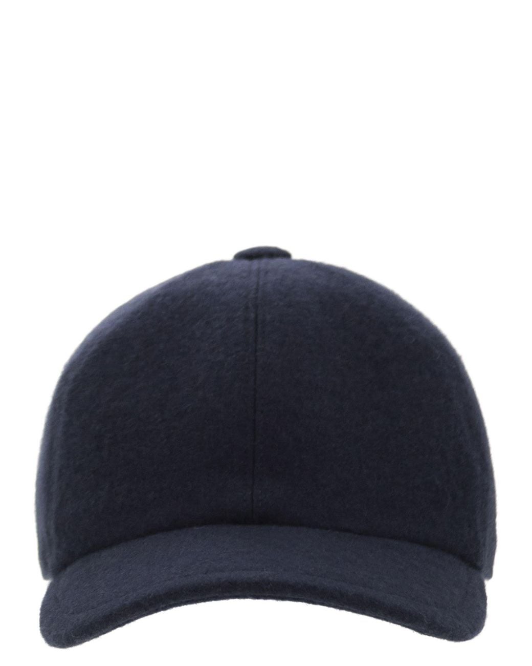 Fedeli Blue Cashmere Hat for men
