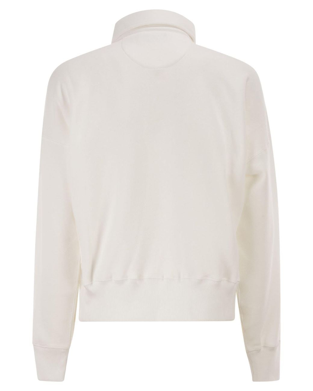 Polo Ralph Lauren White Half-Zip Collared Sweatshirt