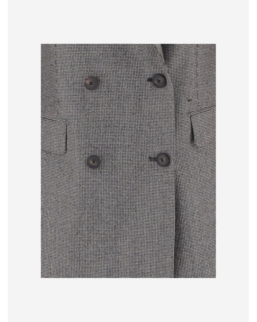 Tagliatore Gray Wool Double-Breasted Jacket