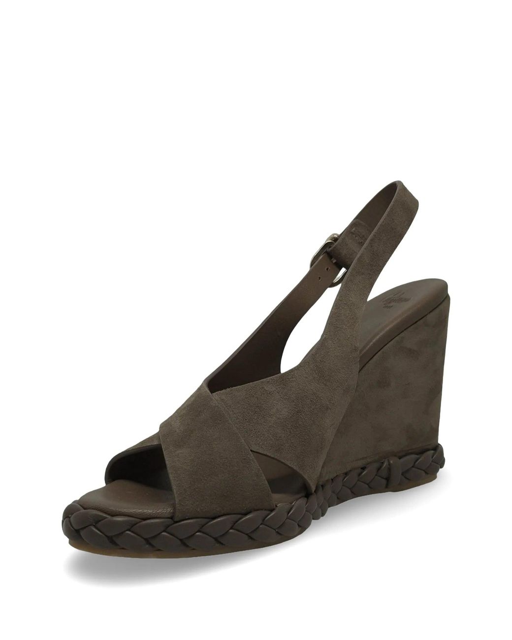Castaner Brown Braided Wedge-Heel Sandals