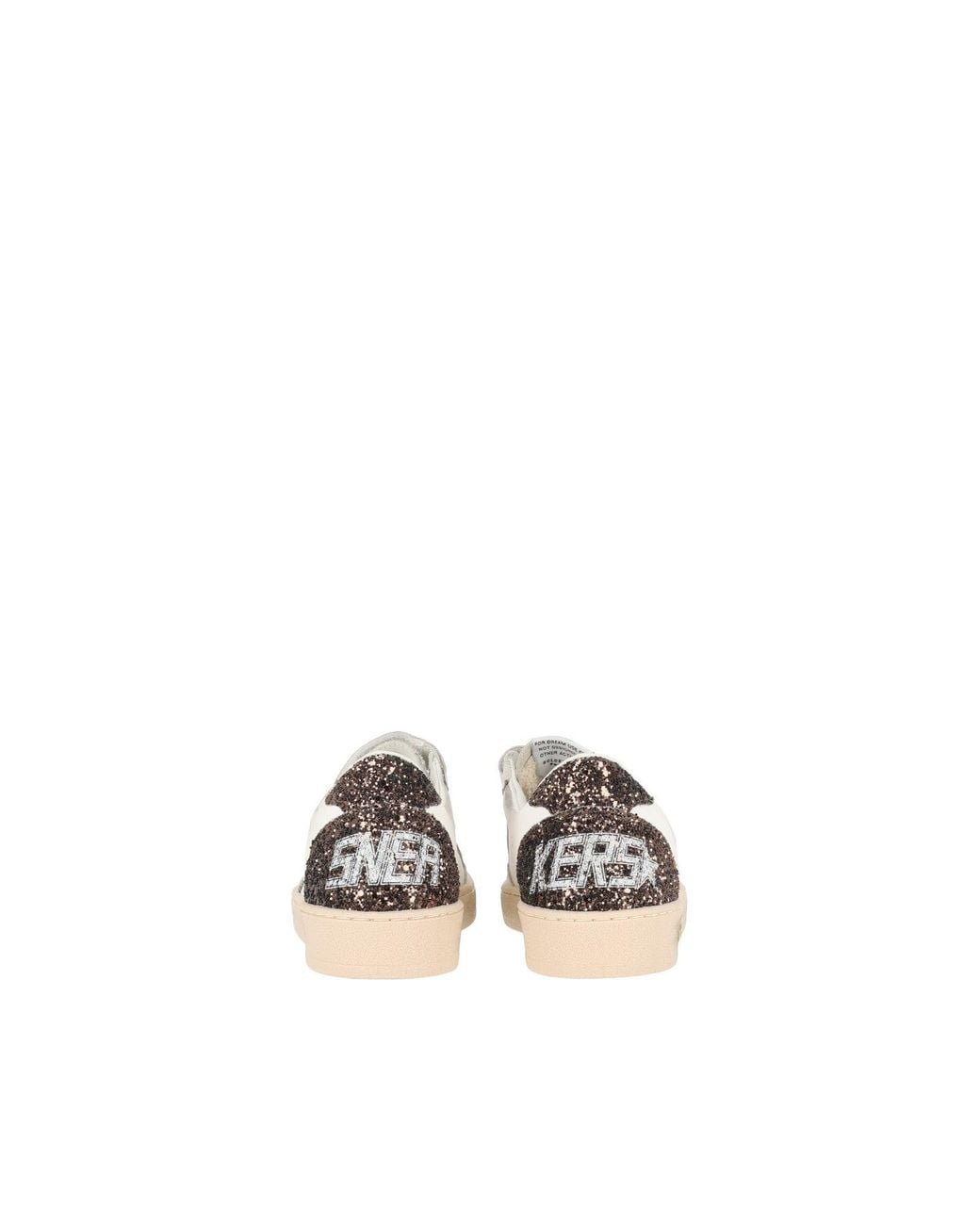 Golden Goose Deluxe Brand White Sneakers Ball Star Strap Leather Upper Toe And Strap Glitter Star Heel And Spur/Cinder/Light