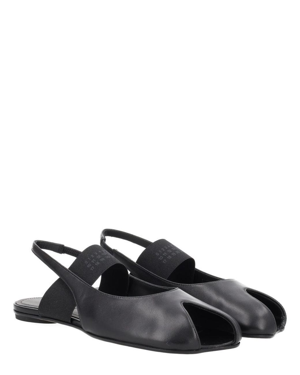 MM6 by Maison Margiela White Leather Slingback Flat Shoes
