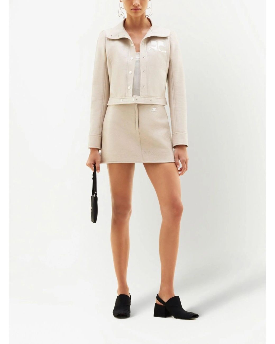 Courreges White Cropped Silk And Nylon Jacket