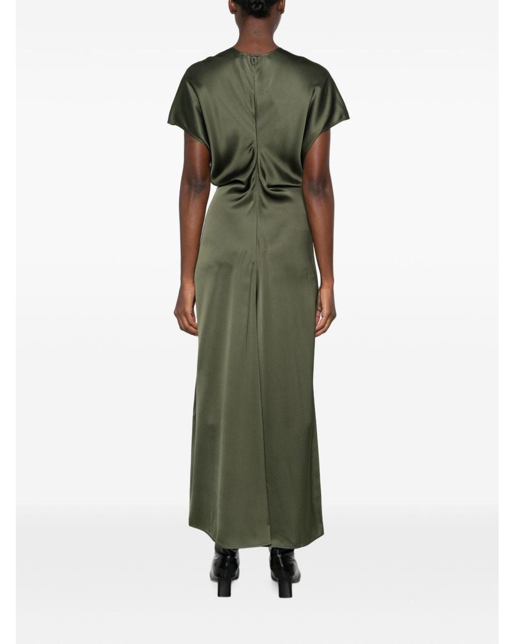 Totême Green Slouch Waist Long Dress