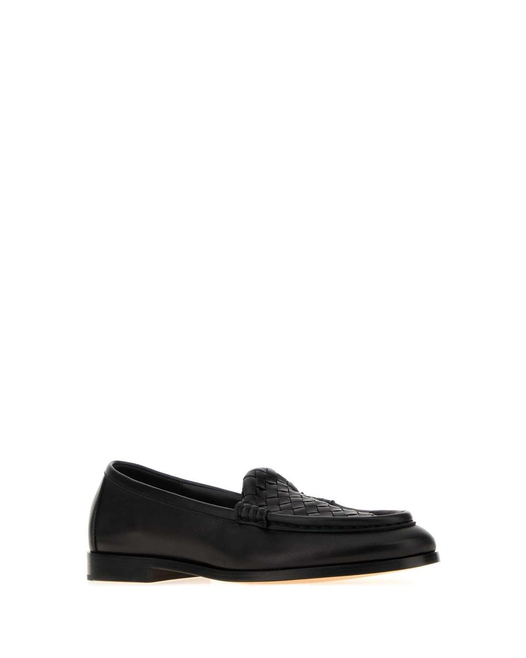 Bottega Veneta Black Round Toe Loafers
