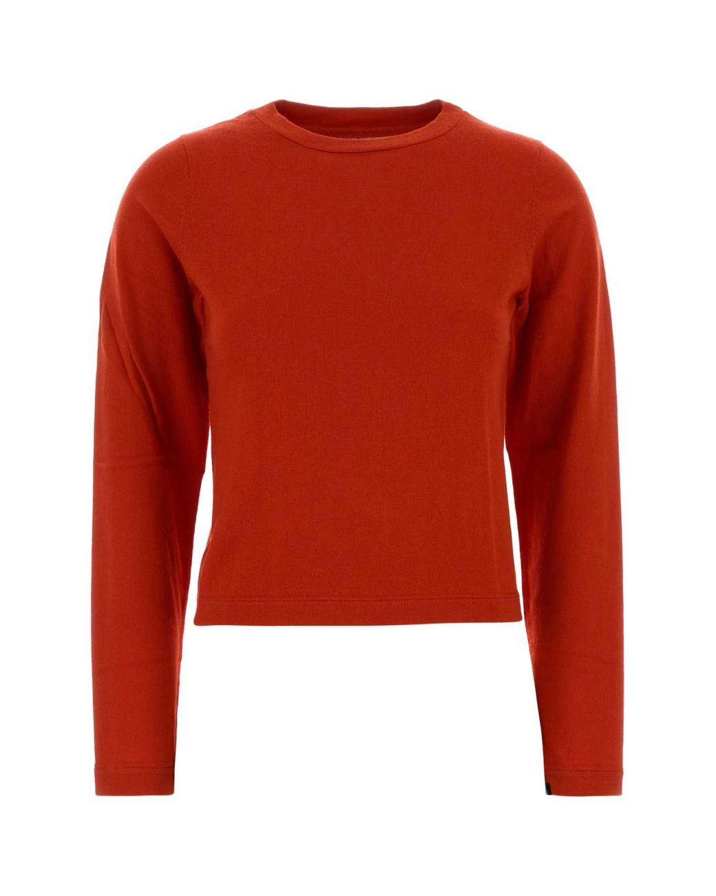 Extreme Cashmere Red Cashmere-Cotton Blend Knit Sweater For