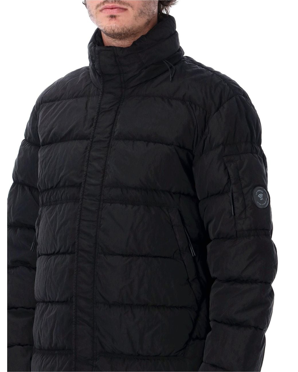 C P Company Blue Quilted Chrome-R Down Jacket