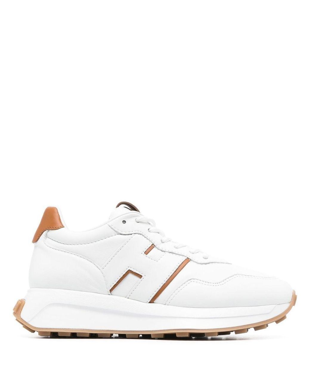 Hogan White H Patch Weiße Und Braune Glitzer Sneaker