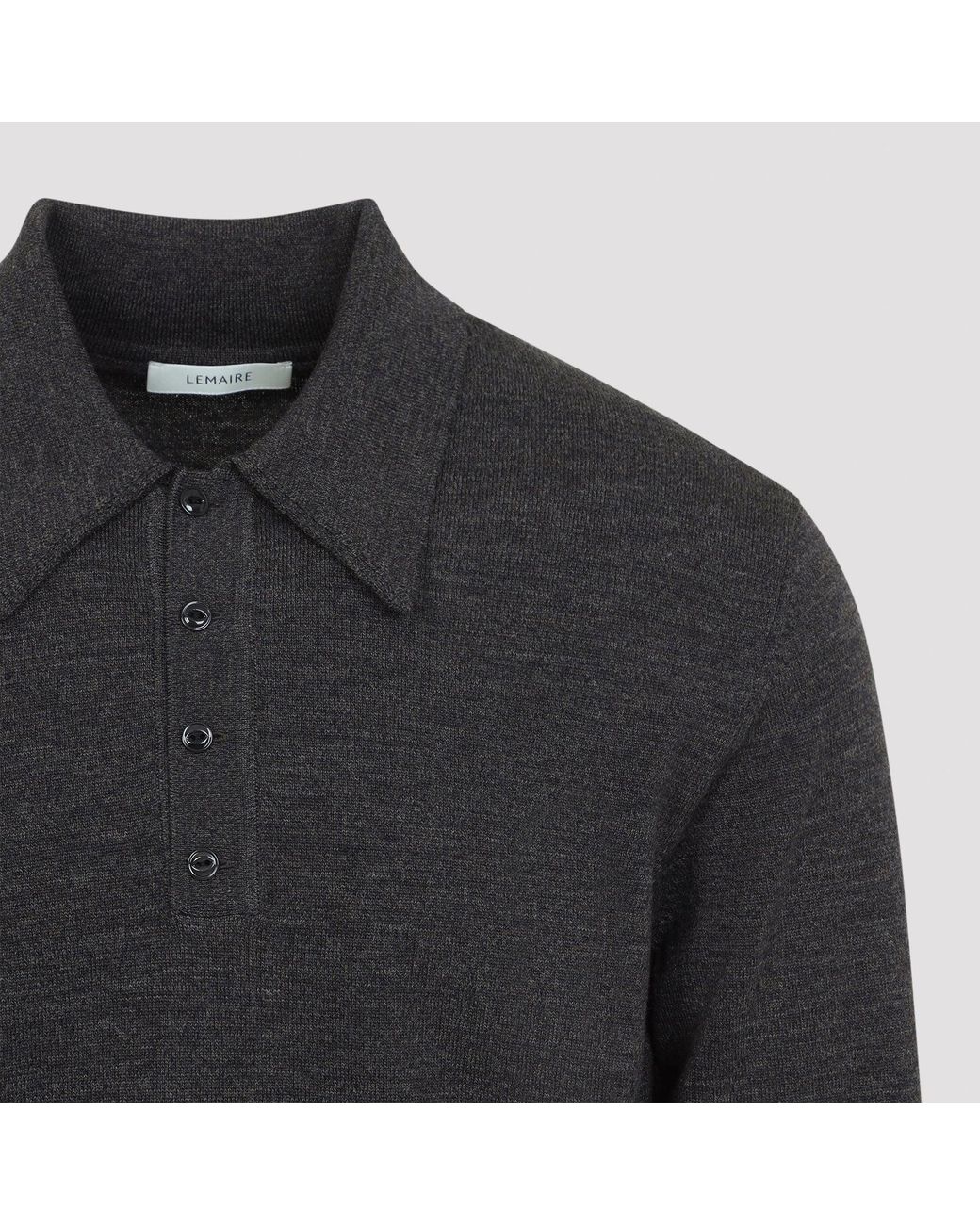 Lemaire Blue S Knitted Polo Sweater for men