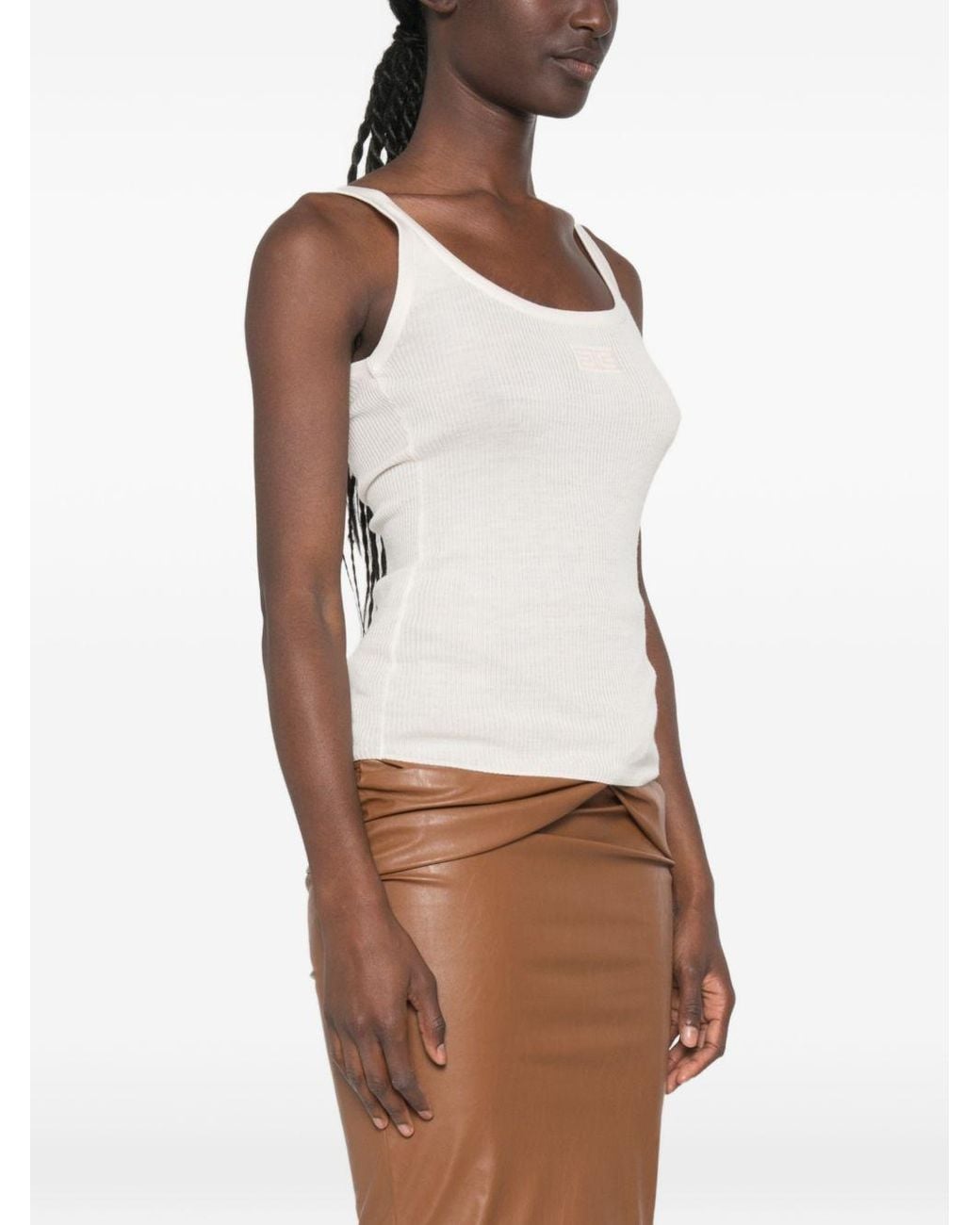 Elisabetta Franchi White Wool Top