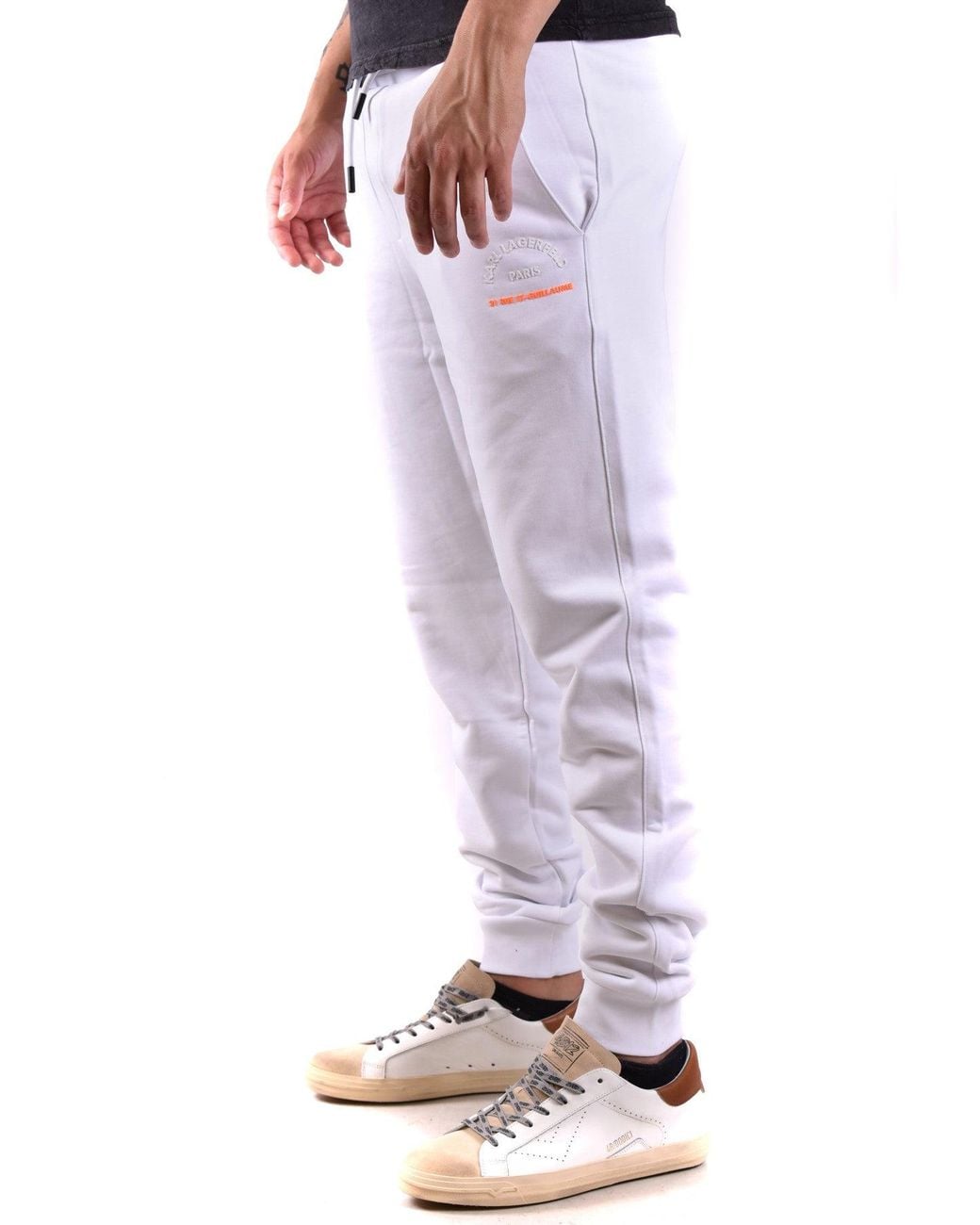 Karl Lagerfeld White Jump Sweats