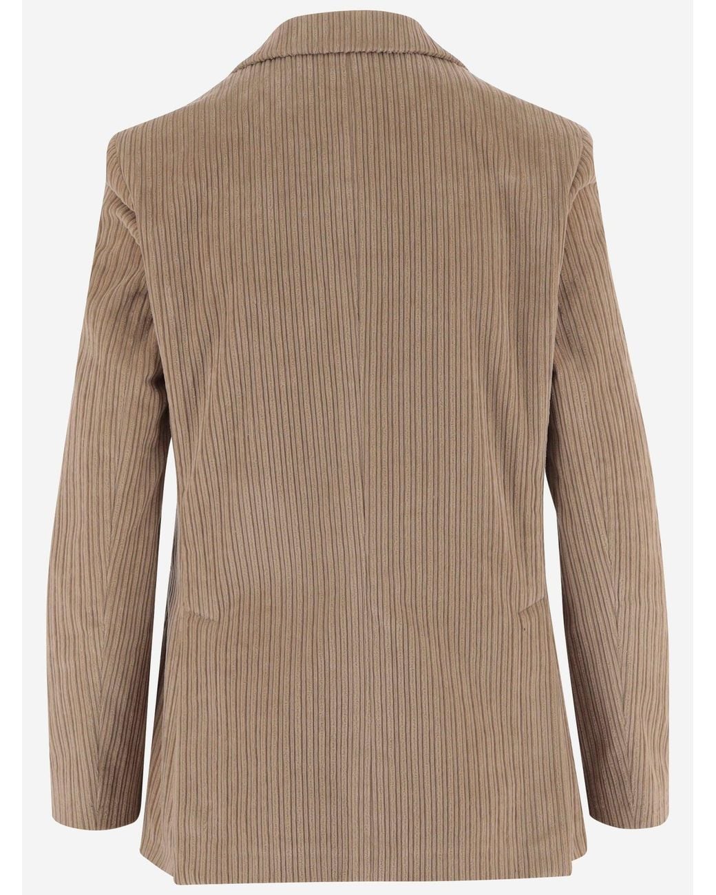 Lardini Natural Jacket Ribbed Cotton Velvet