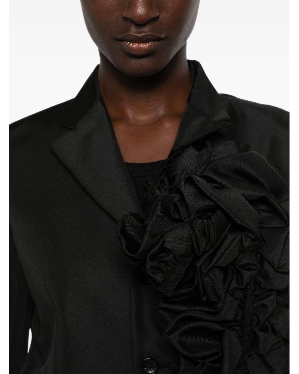 Comme des Garçons Black Rouched Single Breasted Jacket