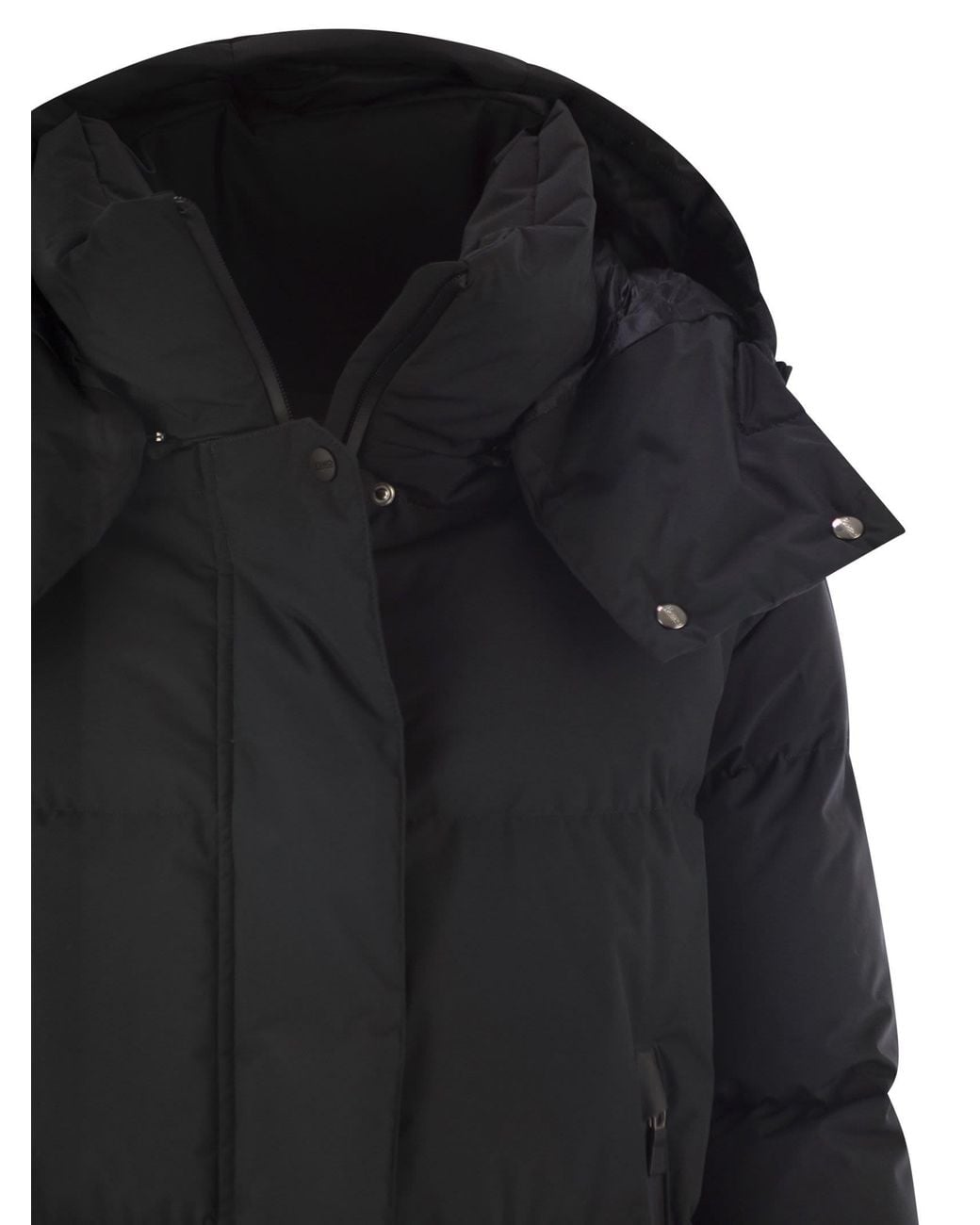 Herno Black Medium 2-Layer Hooded Down Jacket