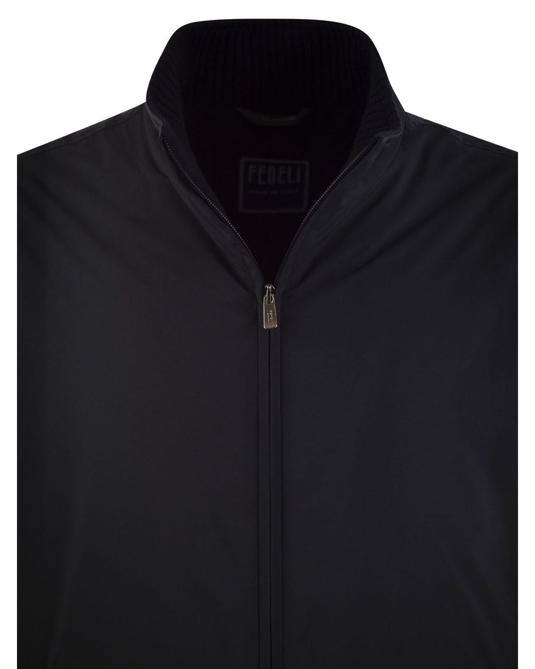 Fedeli Black Bomber Jacket for men