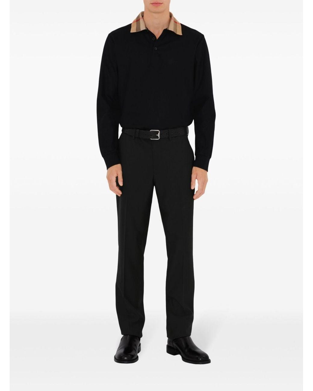 Burberry Black Cotton Polo Shirt