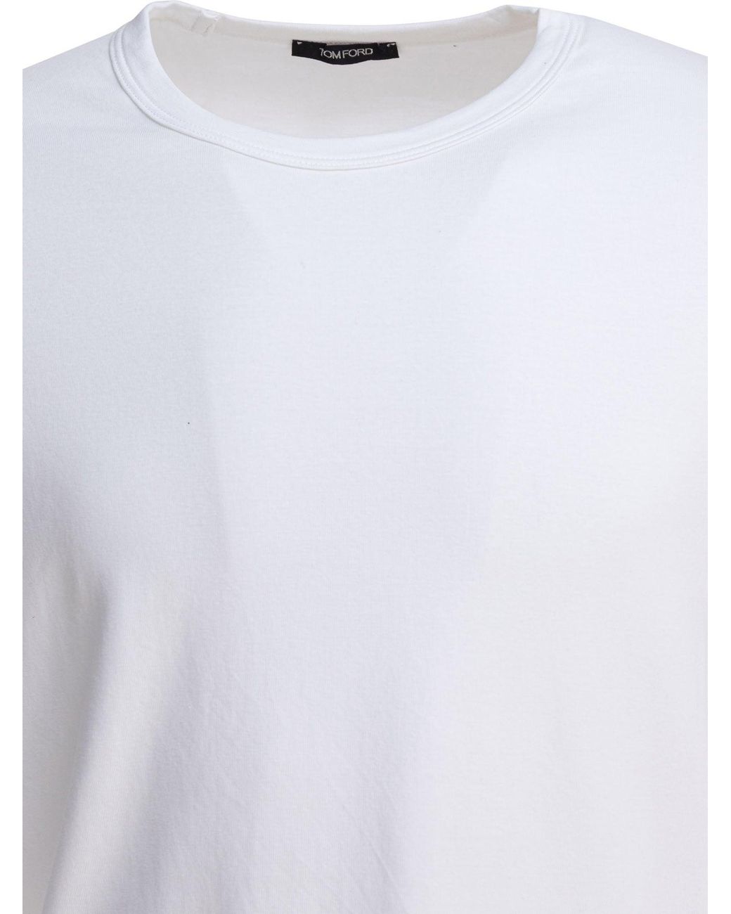 Tom Ford White T-Shirt Crewneck Cotton Stretch Jersey for men