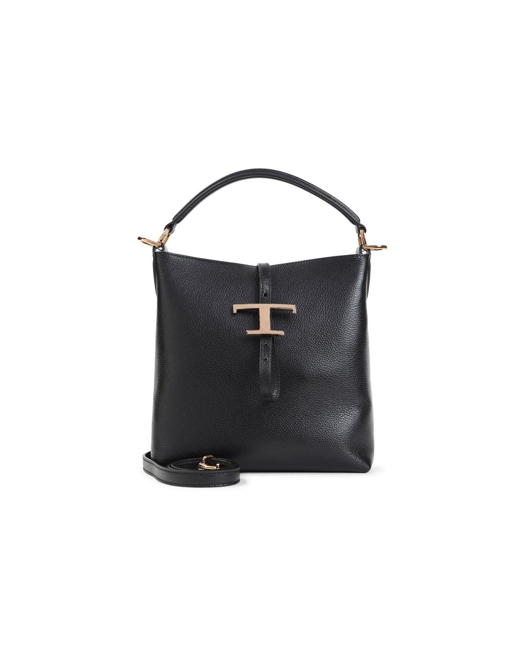 Tod's Black T Timeless Mini Bucket Handbag