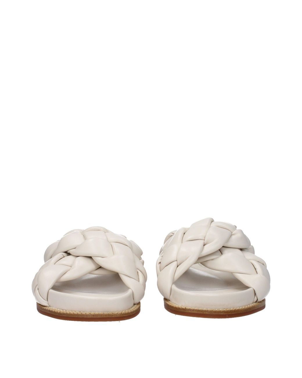 Fabiana Filippi White Braided Slide Sandals