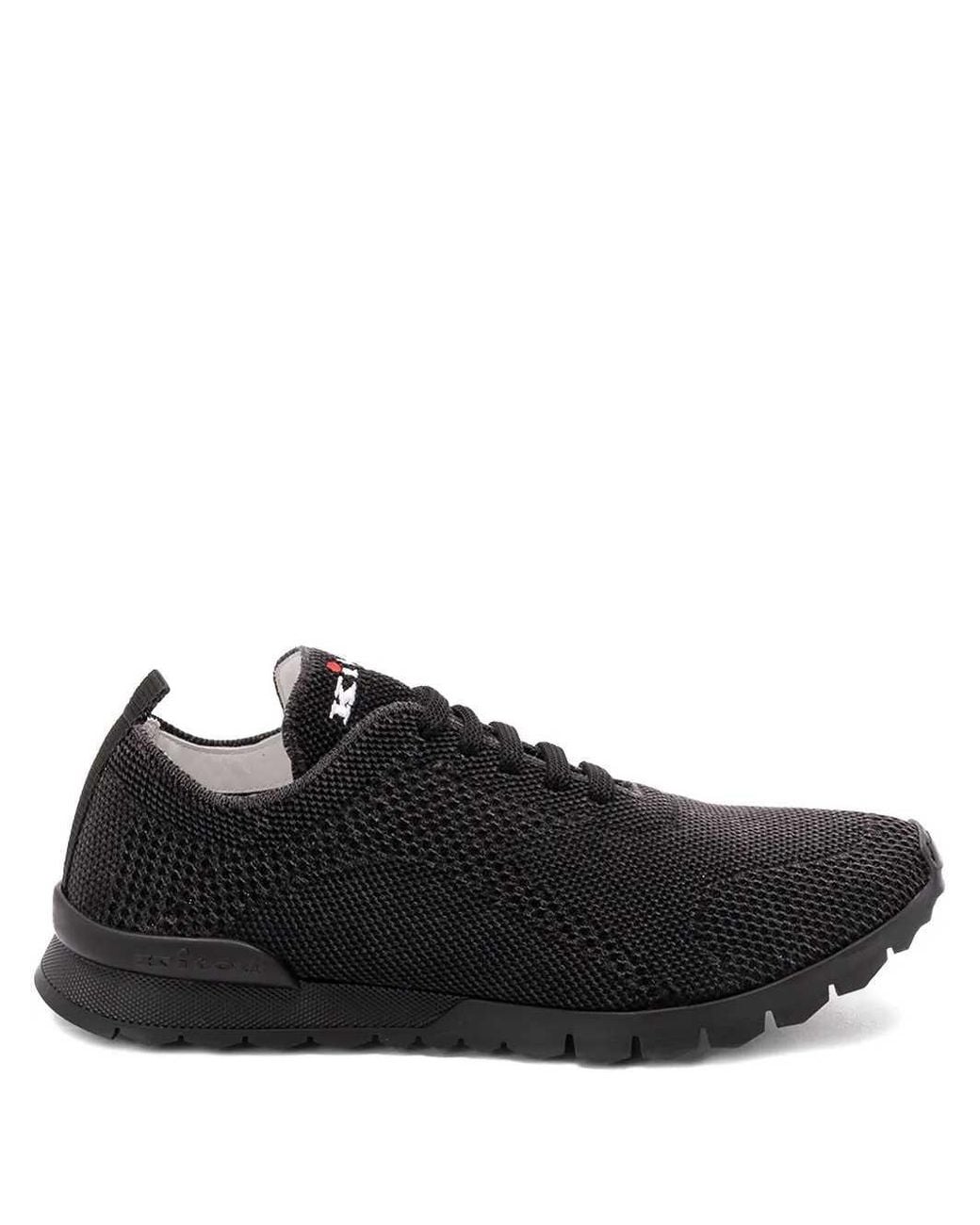 Kiton Black Lace-Up Sneakers for men