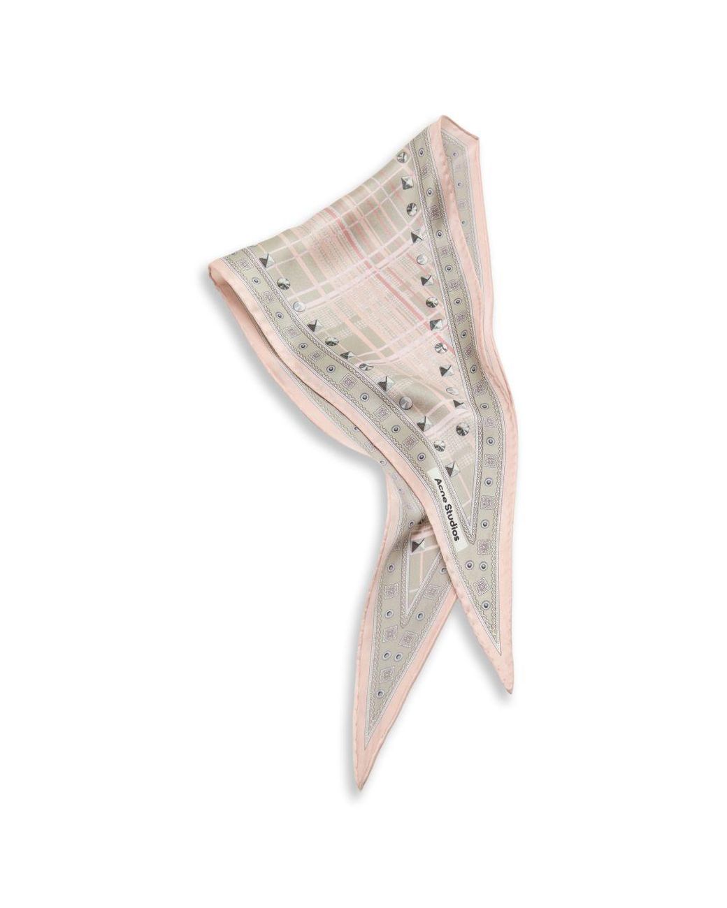 Acne White Printed Silk Headband