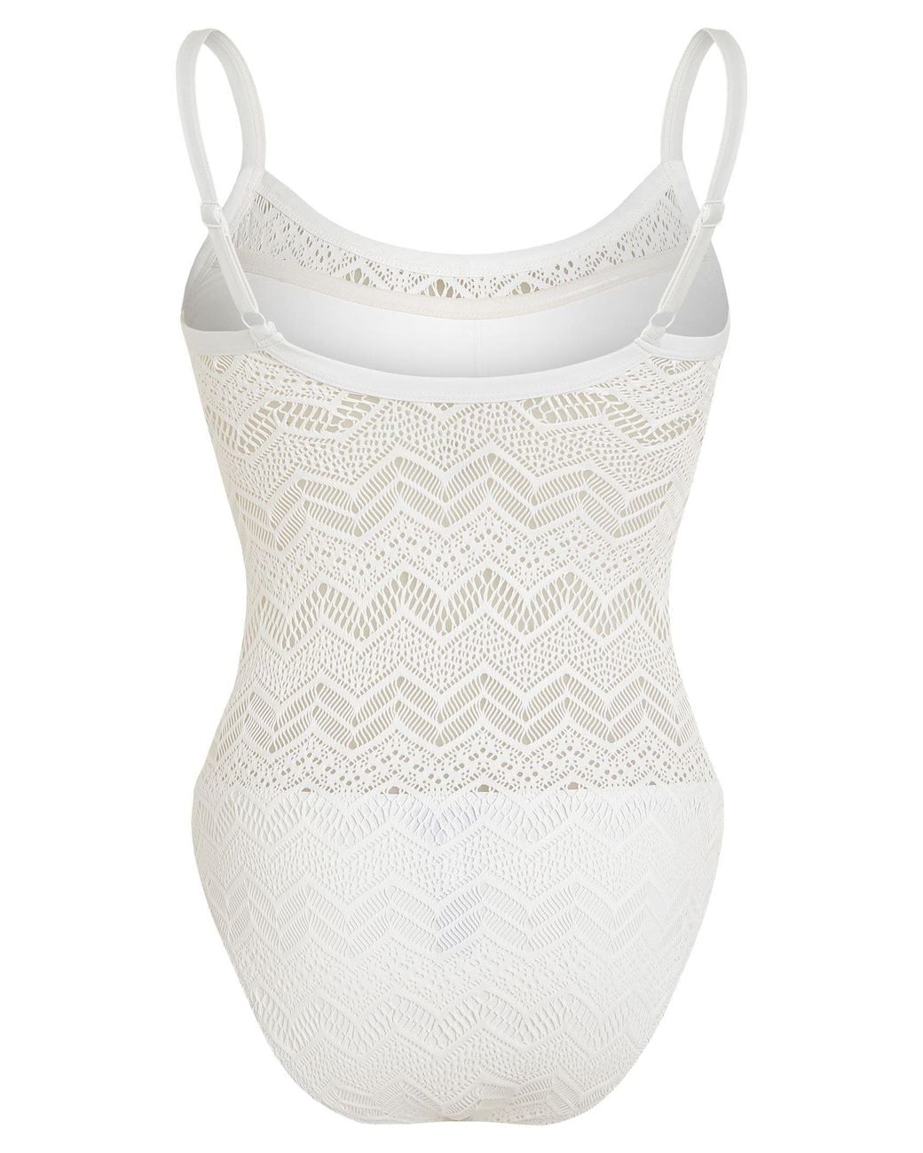 Vilebrequin White Chevron Crochet One-Piece Swimsuit